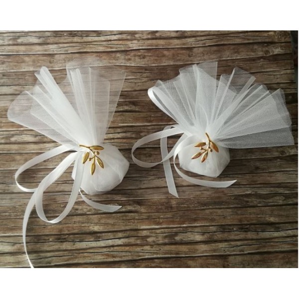 Favors olive charm Wedding bomboniere White wedding favors with koufeta confetti