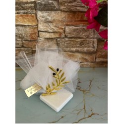 Favors olive Personalized Gold Olive branch on ceramic Wedding ornament souvenirs Greek bomboniere koufeta Baptism guest gifts