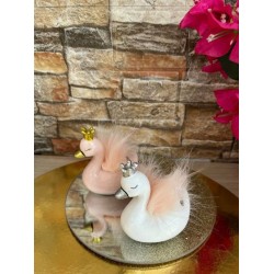 Favors ornament Swan money box Baptism ceramic souvenirs Greek bomboniere with koufeta