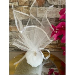 Favors pouch 24K gold plated stainless steel with pearls cross Baptism bomboniere Wedding greek guests souvenirs