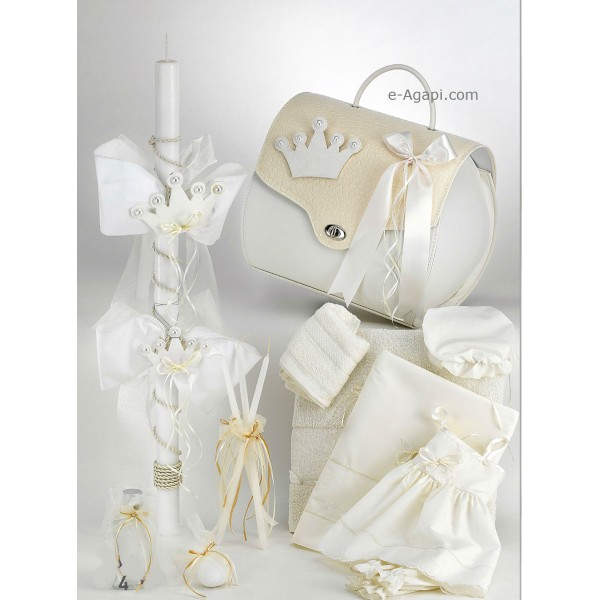 Complete baptism set BABY GIRL Orthodox church christening PRINCESS CROWN