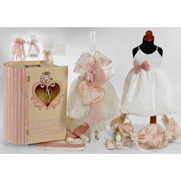 BABY GIRL Complete baptism set HEART Orthodox church christening 