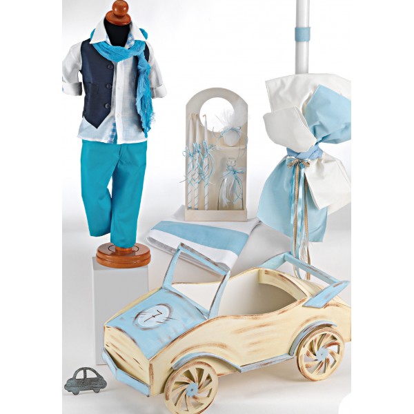 Complete baptism CAR set BABY BOY Orthodox church christening 