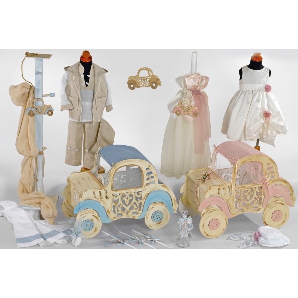 Complete baptism ANTIQUE CAR set BABY BOY GIRL Orthodox church 