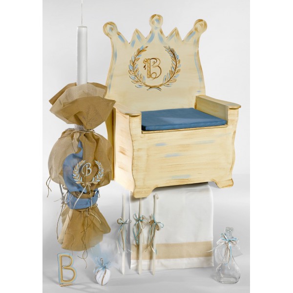 Complete baptism KING THRONE set BABY BOY Orthodox christening 