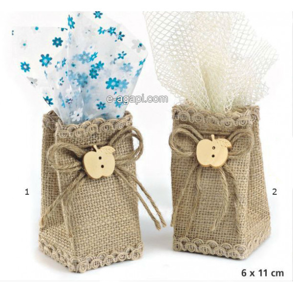 Baptism favors for boys and girls Autumn unique baby shower burlap bag favors