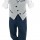Suit Cotton Summer couture Blue gray Baby boy fashion Christening Wedding outfit Unique Design