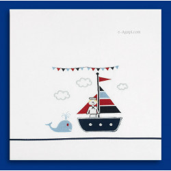 Ladopana set baby boy baptism Sailboat and whale Orthodox baptism