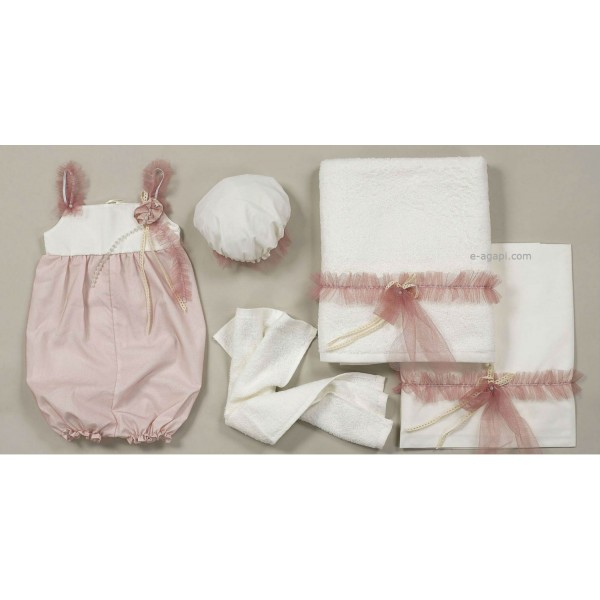 Ladopana set baby girl baptism Vintage design Orthodox baptism