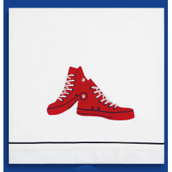 Lathopana baby girl, boy Embroiderd red sneakers Orhodox baptism