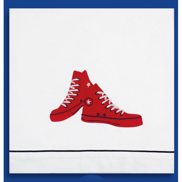 Lathopana baby girl, boy Embroiderd red sneakers Orhodox baptism
