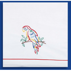 Lathopana set baby girl baptism Multicolor embroidered PARROT Orhodox baptism