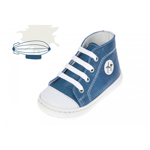 Baby boy shoes Leather Toddler sneakers greek baptism shoes Blue color