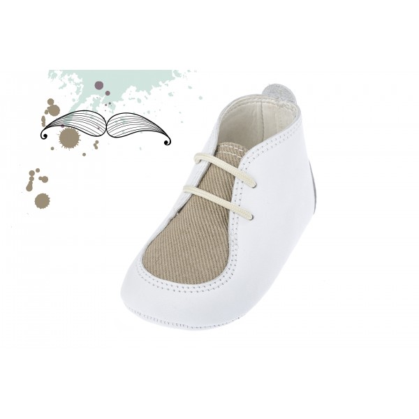 Baby boy shoes crib shoes Toddler leather shoes White baptism shoes 