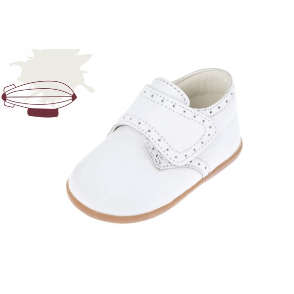 Baby boy shoes velcro shoes Toddler leather shoes White baptism shoes 