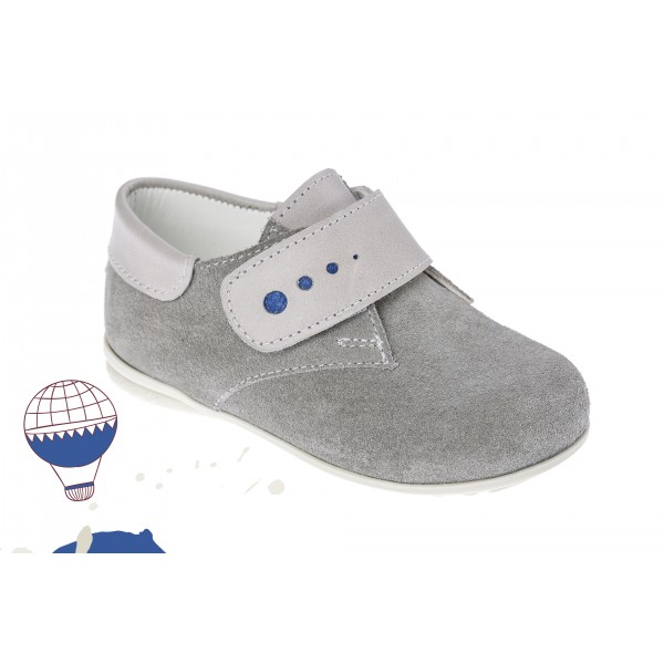 Baby boy shoes velcro shoes Toddler leather shoes Grey baptism shoes 