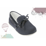 Baby boy shoes Loafers shoes Toddler leather shoes Navy blue Ecru baptism shoes 