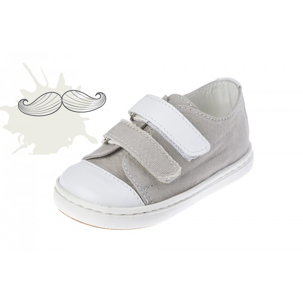 Baby boy shoes Velcro shoes Toddler leather shoes light Grey baptism shoes 