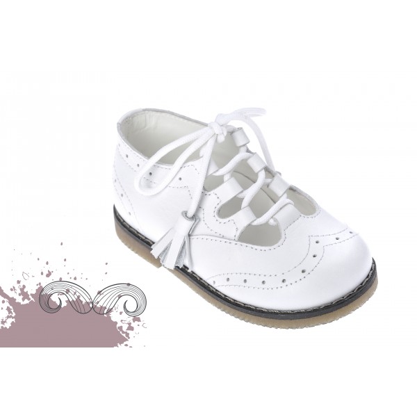Baby boy shoes Toddler leather shoes White lace up baptism shoes 