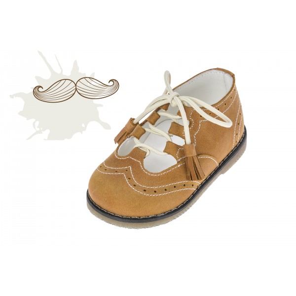 Baby boy shoes Toddler leather shoes Brown lace up baptism shoes 