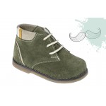 Baby boy shoes Booties shoes Toddler leather shoes  Green baptism shoes 