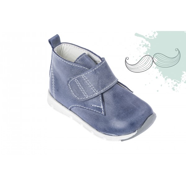 Baby boy shoes Velcro shoes Toddler leather shoes air Blue baptism shoes 