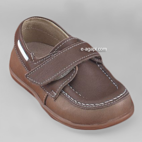 Baby boy shoes  - Toddler leather shoes - size 4-9 US - EU 19-25 - Brown