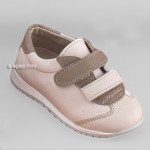 Baby boy shoes  - Toddler leather velcro shoes - size 4-9 US - EU 19-25 - Ecru
