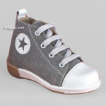 Baby boy shoes  - Sneakers - Toddler first steps shoes - size 4-9 US - EU 19-25 - Grey color 