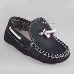 Baby boy shoes  -  Moccasins - Toddler leather shoes - size 4-9 US - EU 19-25 - Navy Blue