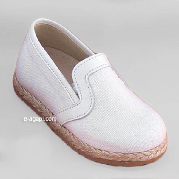 Baby boy shoes - Summer Espadrilles - Toddler first shoes - size 4-9 US - EU 19-25 - White