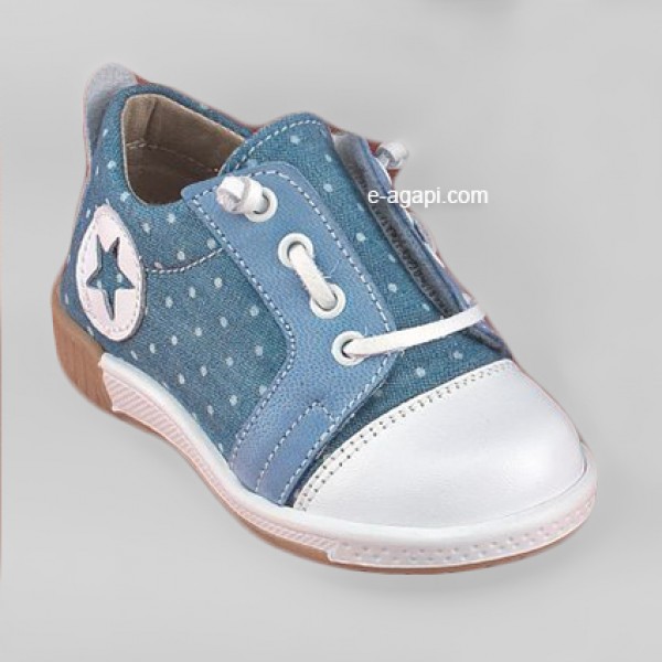 Baby boy shoes - Leather Sneakers - Toddler shoes - size 4-9 US - EU 19-25 - Blue 