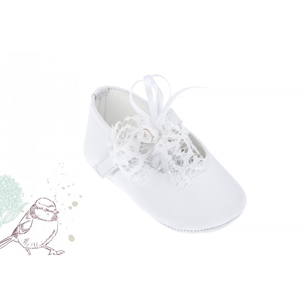 Baby girl shoes Crib shoes Toddler leather shoes White lace baptism shoes 