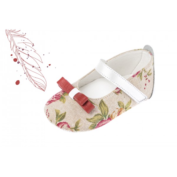 Baby girl shoes Crib shoes Toddler leather shoes Floral baptism shoes 