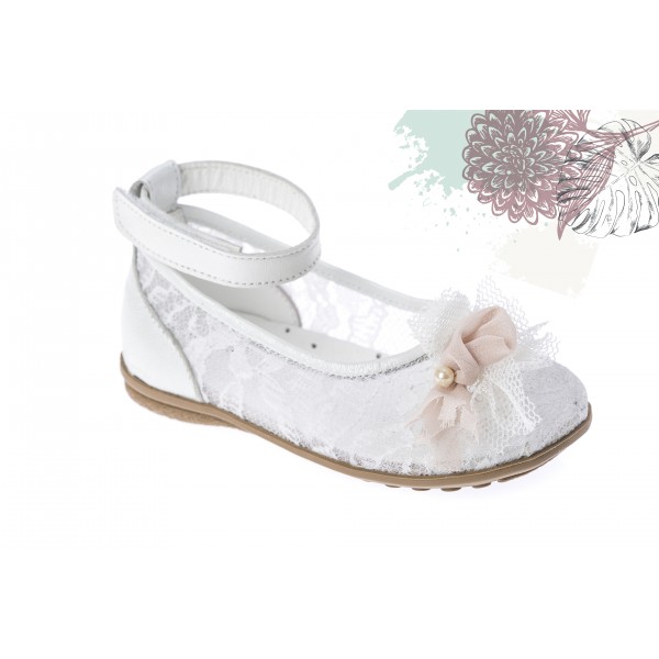 Baby girl lace shoes Toddler leather shoes White strap baptism shoes 