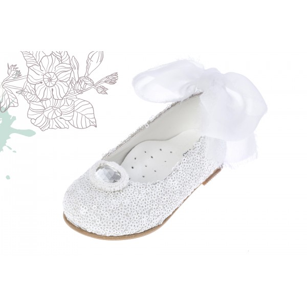 Baby girl shoes Toddler leather shoes White sequin baptism shoes 