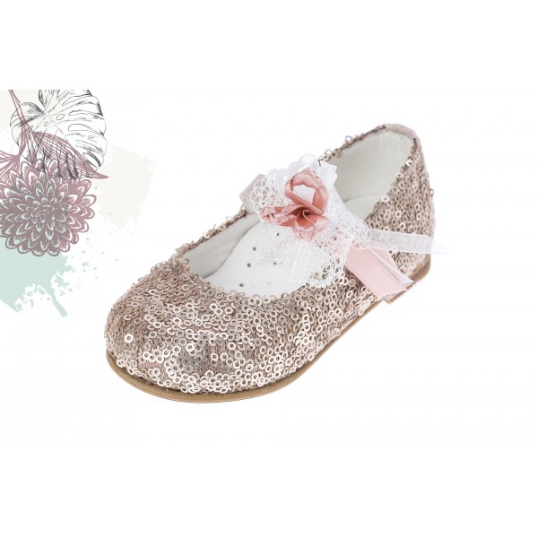 Baby girl shoes Toddler leather shoes Pink sequin strap baptism shoes 