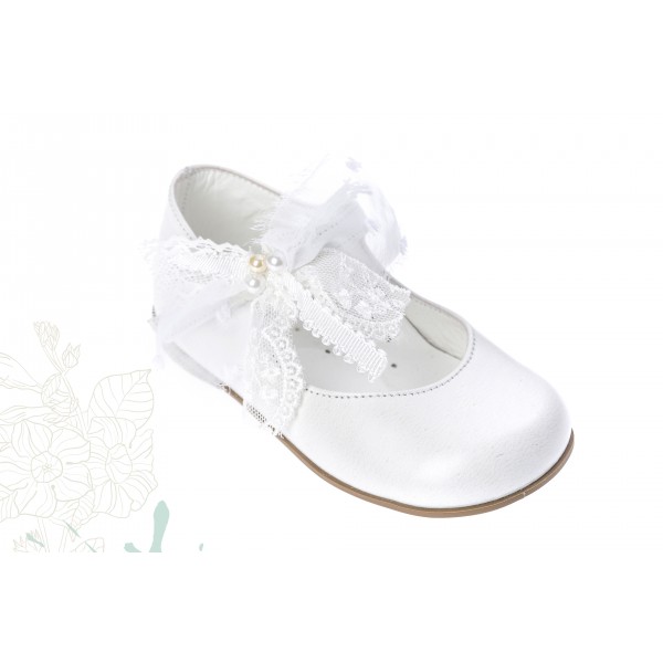 Baby girl shoes Toddler leather shoes White pearl baptism shoes 