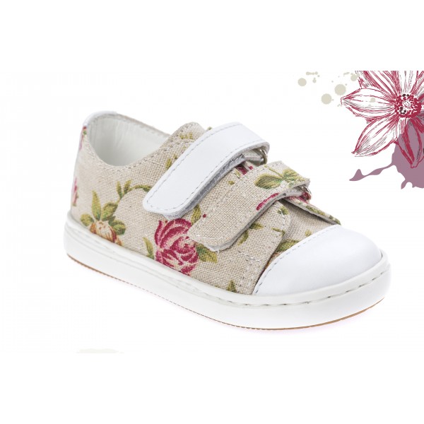 Baby girl sneakers shoes Toddler leather shoes Floral baptism shoes 