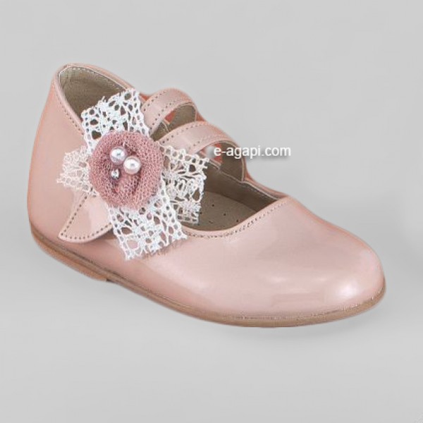 Baby girl shoes Pearls unique baptism shoes Ecru flower girl shoes