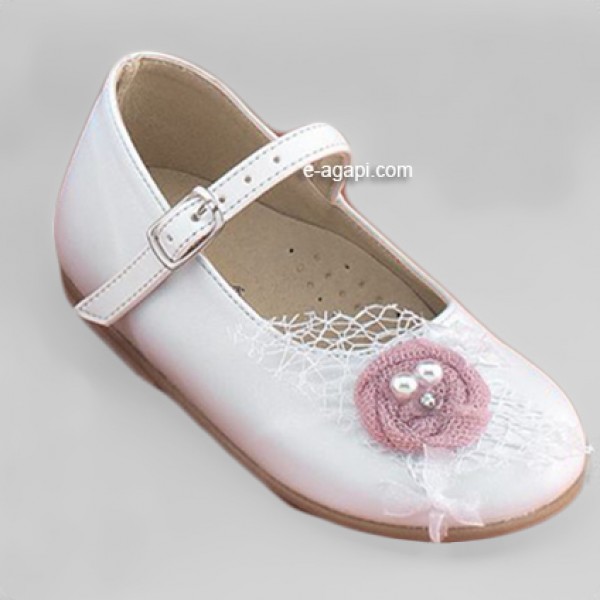Baby girl shoes Pearls Toddler leather shoes White baptism shoes