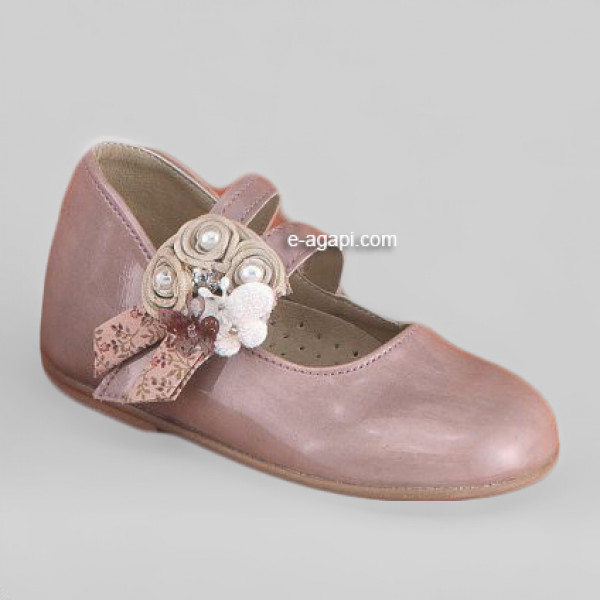 Baby girl shoes Elegant shoes Leather shoes baptism Vintage pink