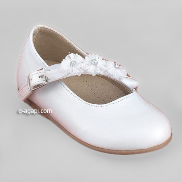 Baby girl shoes - Wedding shoes - Toddler leather shoes - size 4-9 US - EU 19-25 - White