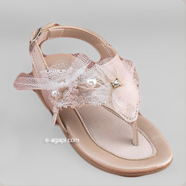 Baby girl sandals Baptism leather sandals Ecru unique sandals pearls bow