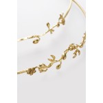 Stephana Greece wedding crowns set Bride hair accessories 24k gold plated