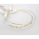 Stephana Greece wedding crowns set Bride hair accessories 24k gold plated