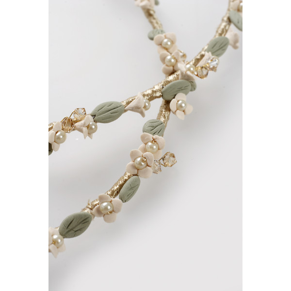 Stefana crowns Wedding bride groom accessories pearl porcelain floral