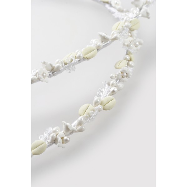 Stephana Greece wedding crowns set Bride hair accessories porcelain floral 