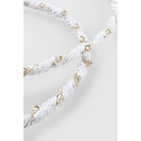 Stephana Greece wedding crowns set Bride hair accessories porcelain