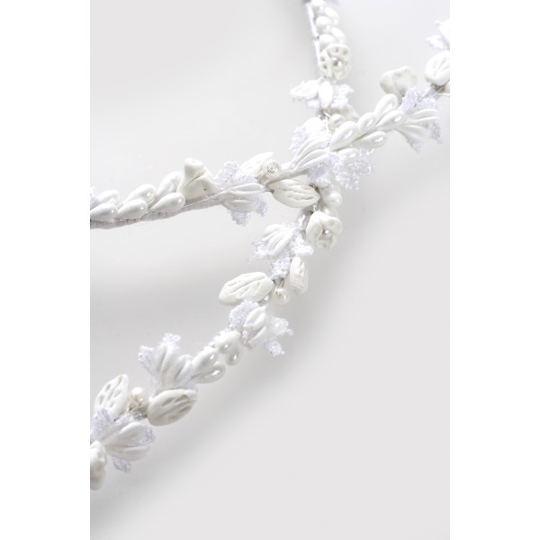 Stephana Greece wedding crowns set Bride hair accessories Floral porcelain